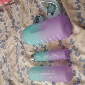 3PCs Three In One 2000ml, 750ml, And 300ml Gradient Water Bottles  Set, Portable
